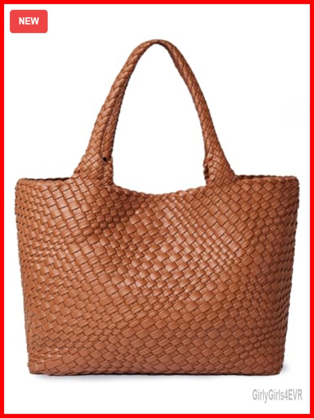 Woven Vegan Leather Tote Bag for Women Large Shoulder Handbag